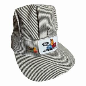Vintage 80s Railroad Train Grain Team Salt Lake CP Conductor Cap Hat Canada OSFA